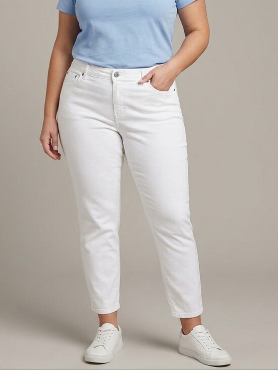 Simply Emma Denim - Simply Emma Women's White Plus Size Denim Jeans Size 20 W